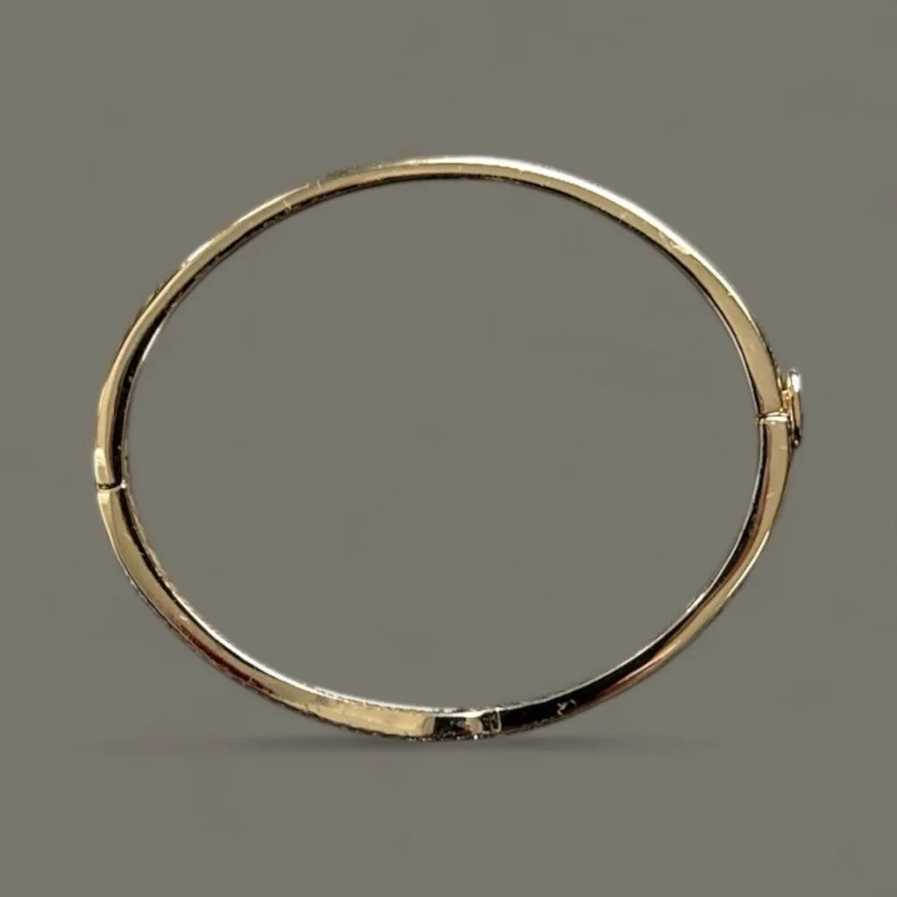 DKNY Gold-Tone Crystal Bangle Bracelet - Picture 8 of 8